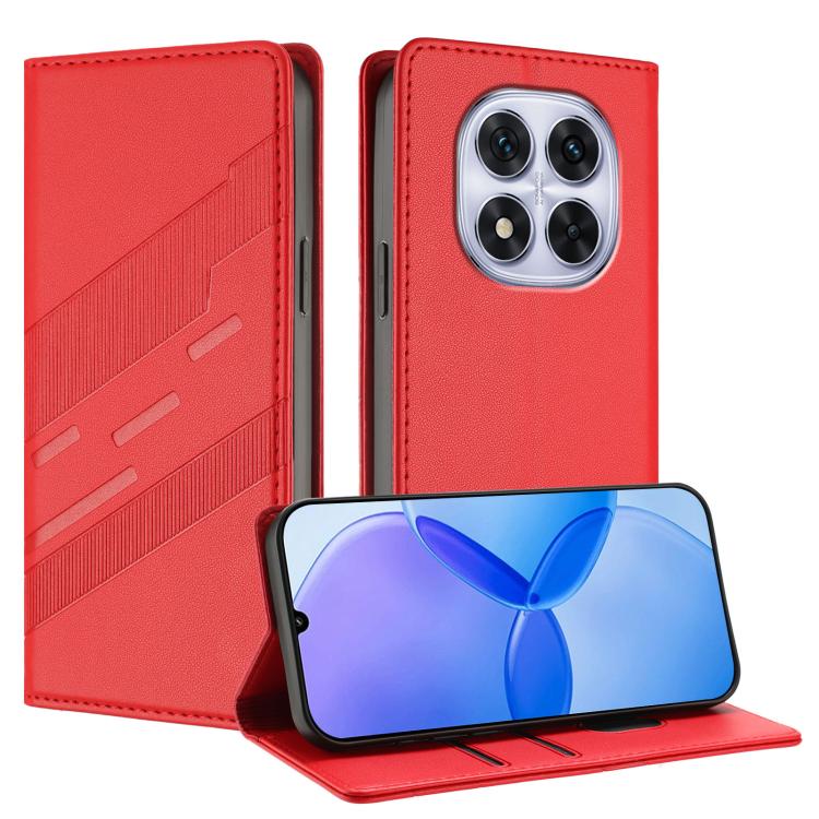 

For Redmi Note 14 Pro 4G Embossed Multi-functional Wallet Retro Leather Phone Case(Red)