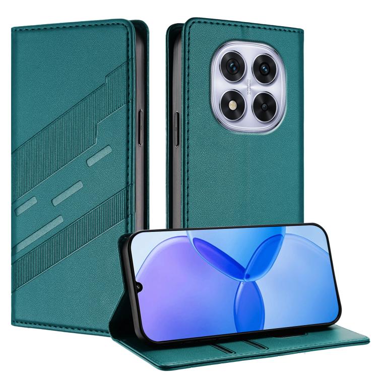 

For Redmi Note 14 Pro 4G Embossed Multi-functional Wallet Retro Leather Phone Case(Dark Green)
