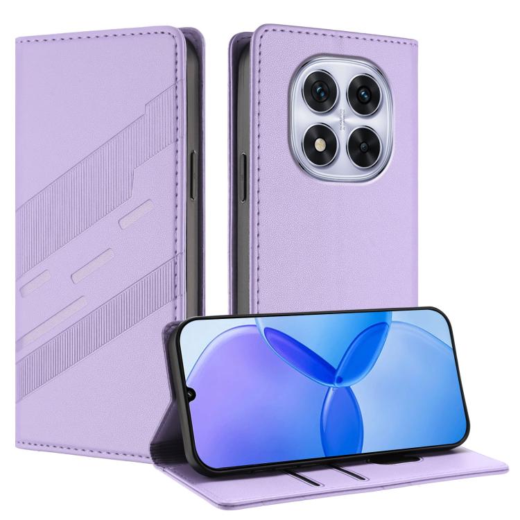 

For Redmi Note 14 Pro 4G Embossed Multi-functional Wallet Retro Leather Phone Case(Light Purple)