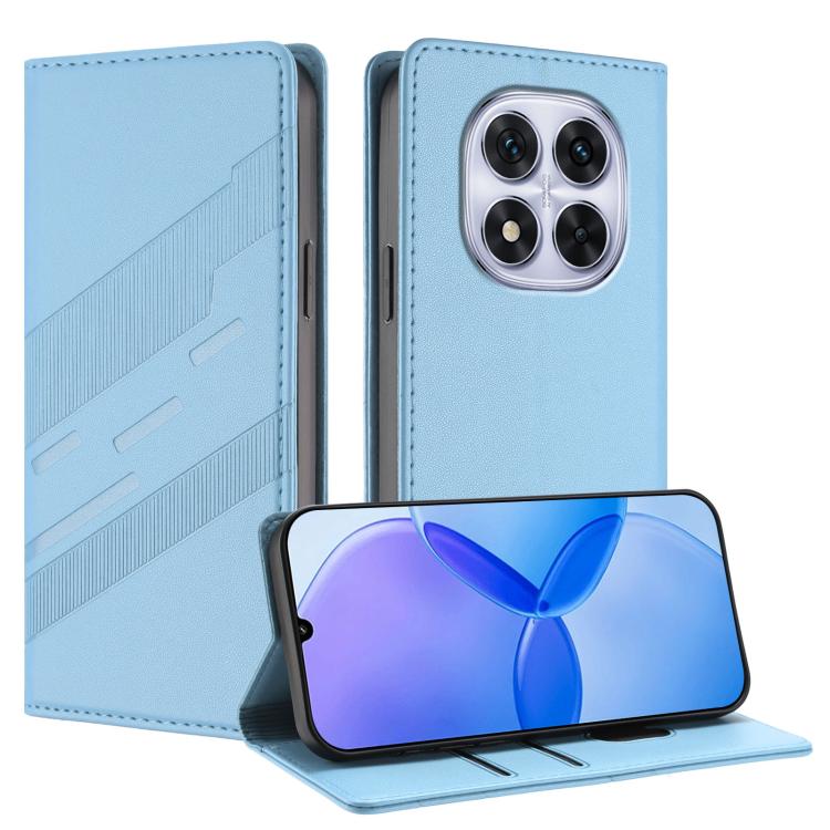 

For Redmi Note 14 Pro 4G Embossed Multi-functional Wallet Retro Leather Phone Case(Light Blue)