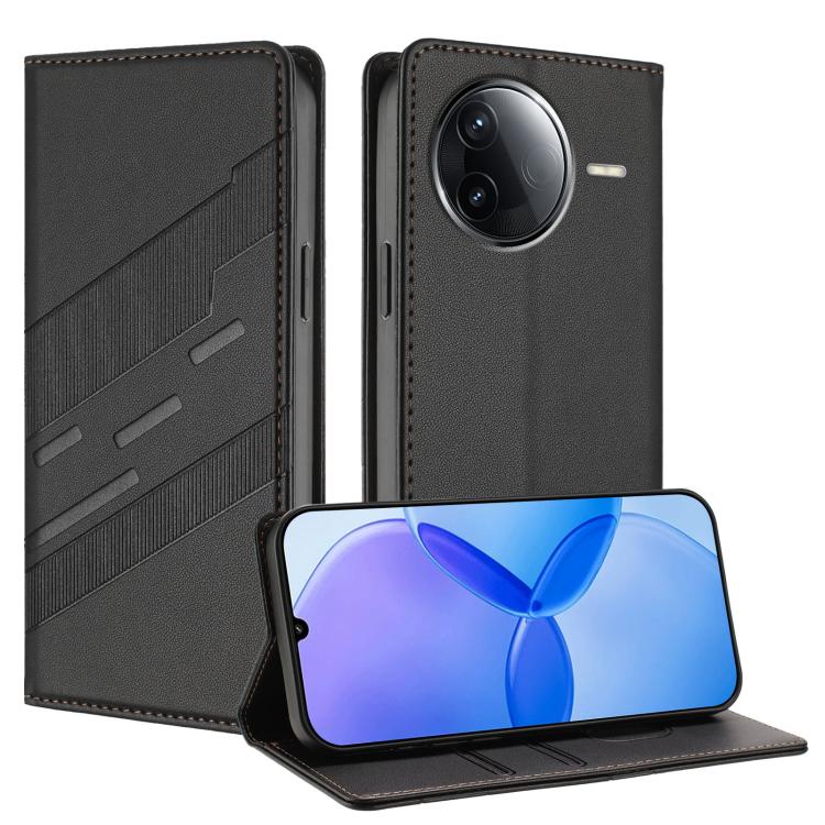 

For Redmi K80 Embossed Multi-functional Wallet Retro Leather Phone Case(Black)
