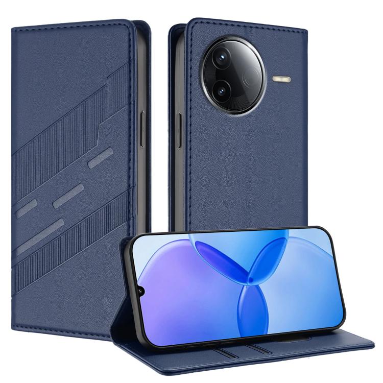 

For Redmi K80 Embossed Multi-functional Wallet Retro Leather Phone Case(Dark Blue)