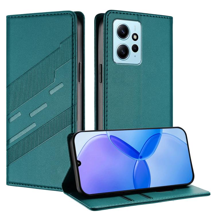 For Redmi Note 12 4G Embossed Multi-functional Wallet Retro Leather Phone Case(Dark Green)