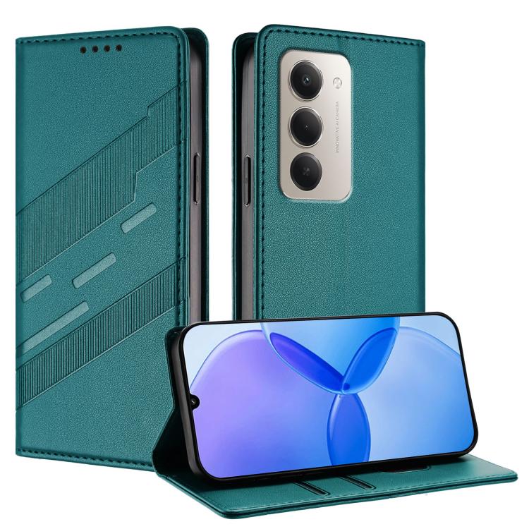 

For Redmi 15 5G Global / 15 4G SEA Embossed Multi-functional Wallet Retro Leather Phone Case(Dark Green)