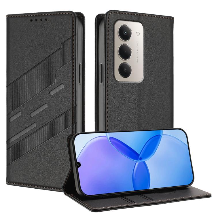 

For Redmi 15 5G / 4G EU 171mm Embossed Multi-functional Wallet Retro Leather Phone Case(Black)