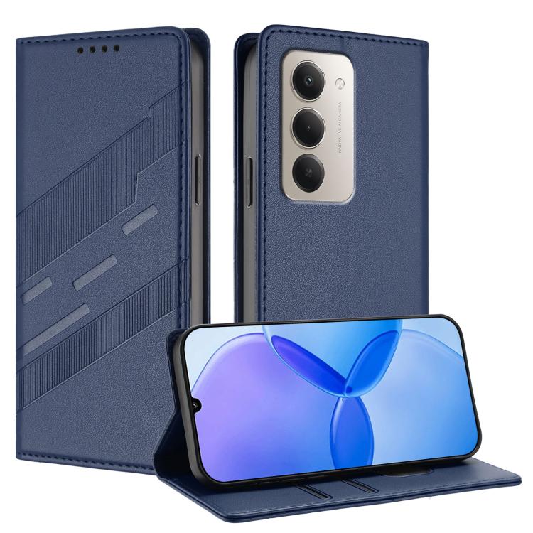 

For Redmi 15 5G / 4G EU 171mm Embossed Multi-functional Wallet Retro Leather Phone Case(Dark Blue)