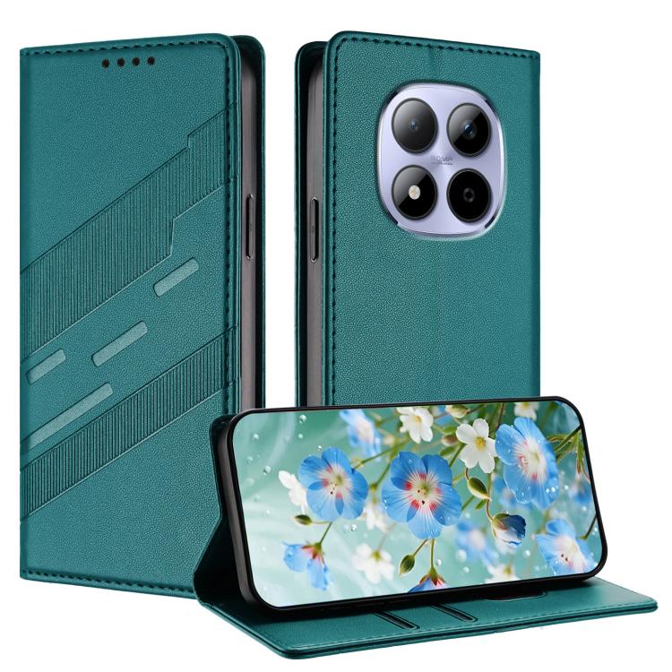 

For Redmi Note 15 Pro 4G Global 163.2mm Embossed Multi-functional Wallet Retro Leather Phone Case(Dark Green)
