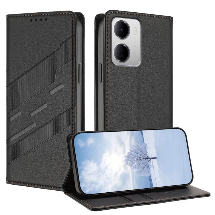 For Redmi 15a 5G Global Embossed Multi-functional Wallet Retro Leather Phone Case(Black)
