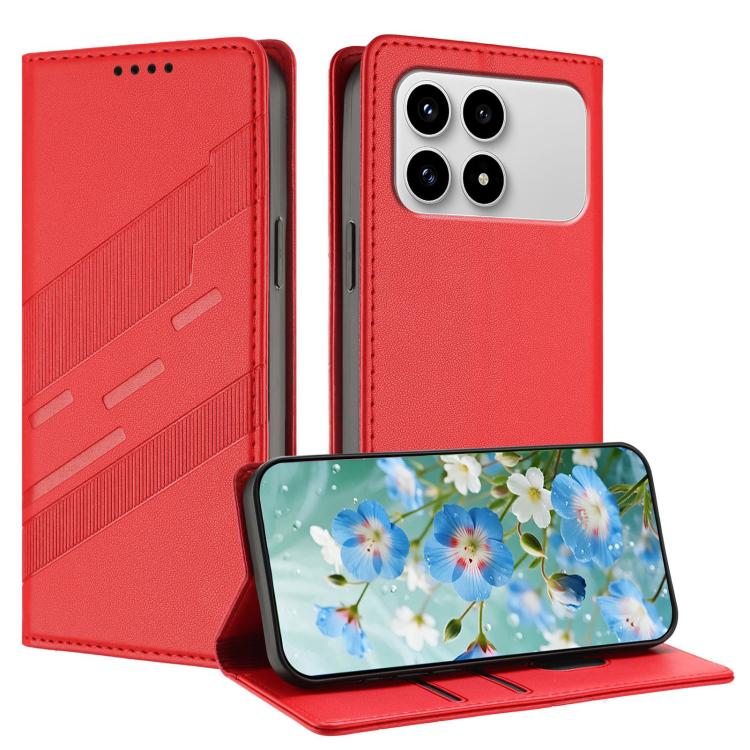 

For Redmi K90 / Poco F8 Pro 5G Global Embossed Multi-functional Wallet Retro Leather Phone Case(Red)