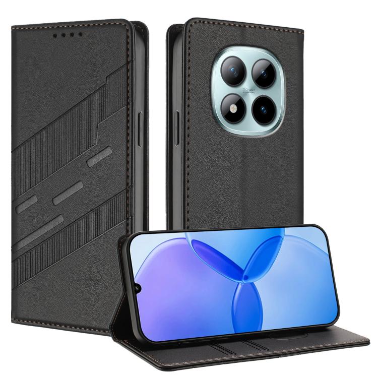For Redmi Note 15 Pro+ 5G Global 163.3mm Embossed Multi-functional Wallet Retro Leather Phone Case(Black)