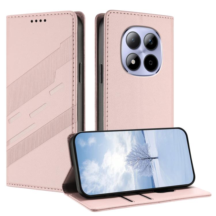 

For Redmi Note 15 Pro 5G Global 163.6mm Embossed Multi-functional Wallet Retro Leather Phone Case(Pink)