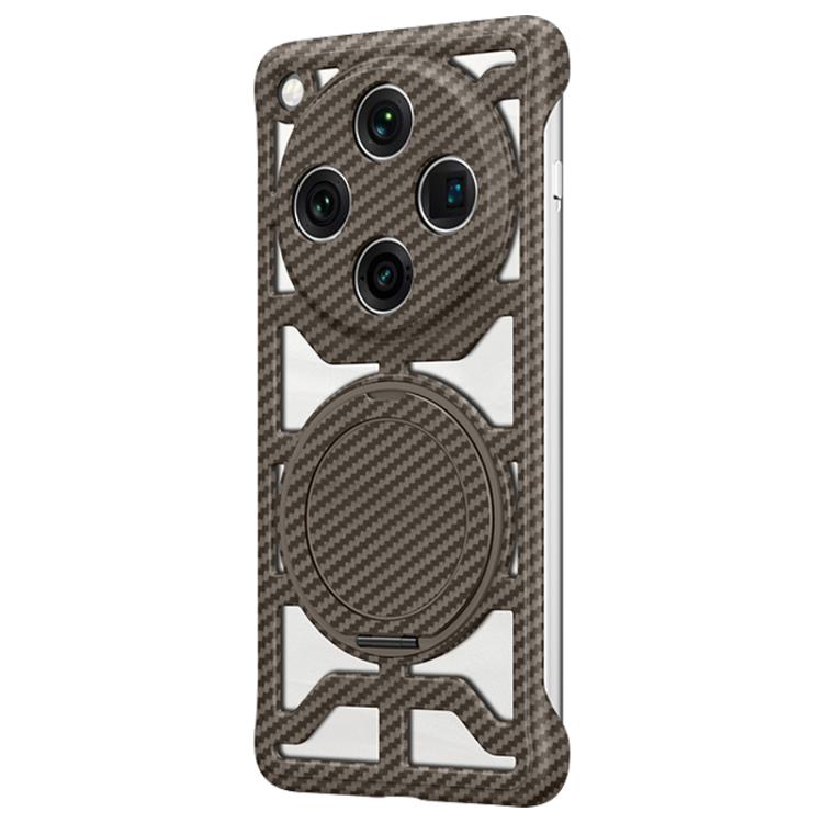 

For OPPO Find X8 Pro Hollow Carbon Fiber Rotating Bracket MagSafe Phone Case(Gold)