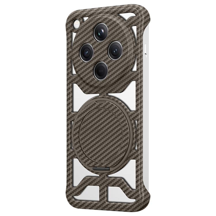 

For OPPO Find X8 Hollow Carbon Fiber Rotating Bracket MagSafe Phone Case(Gold)