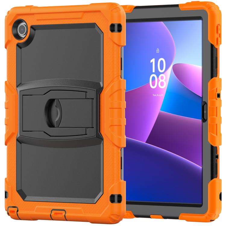 

For Lenovo Tab 10.1 TB-311XU/FU Silicone Hydric PC Tablet Case with Shoulder Strap & Holder(Orange)