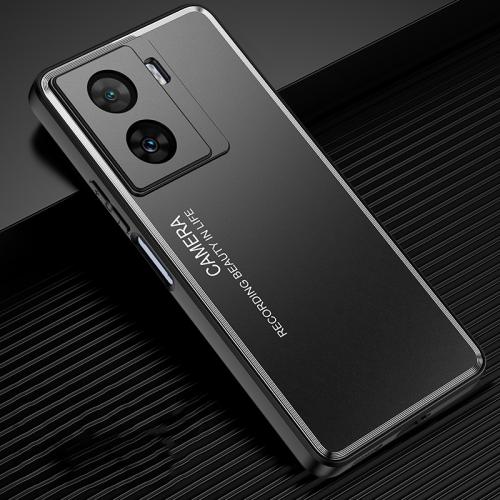 

For vivo iQOO Z7x Frosted Metal Phone Case(Black)