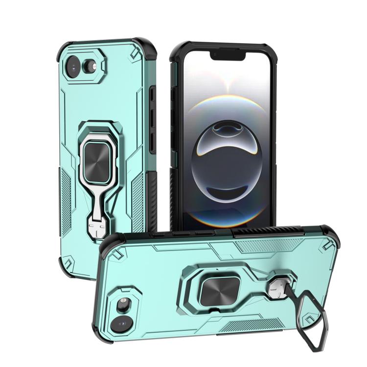 

For iPhone 16e Metal Kickstand TPU Hybrid PC Phone Case(Green)