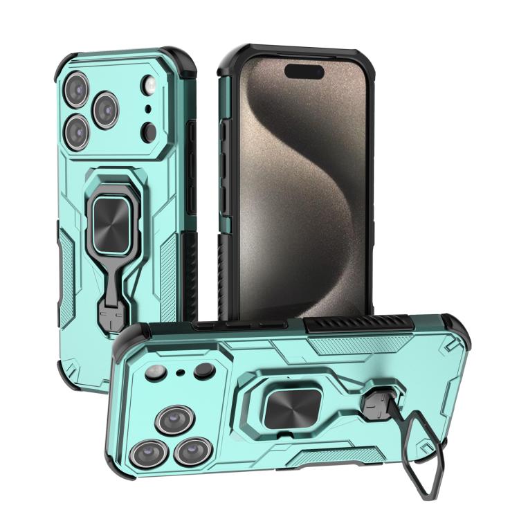

For iPhone 17 Pro Metal Kickstand TPU Hybrid PC Phone Case(Green)