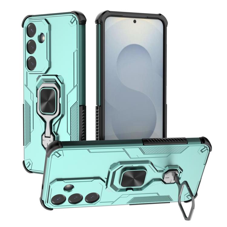 

For Samsung Galaxy S25 5G Metal Kickstand TPU Hybrid PC Phone Case(Green)