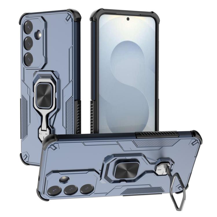 

For Samsung Galaxy S25+ 5G Metal Kickstand TPU Hybrid PC Phone Case(Blue)