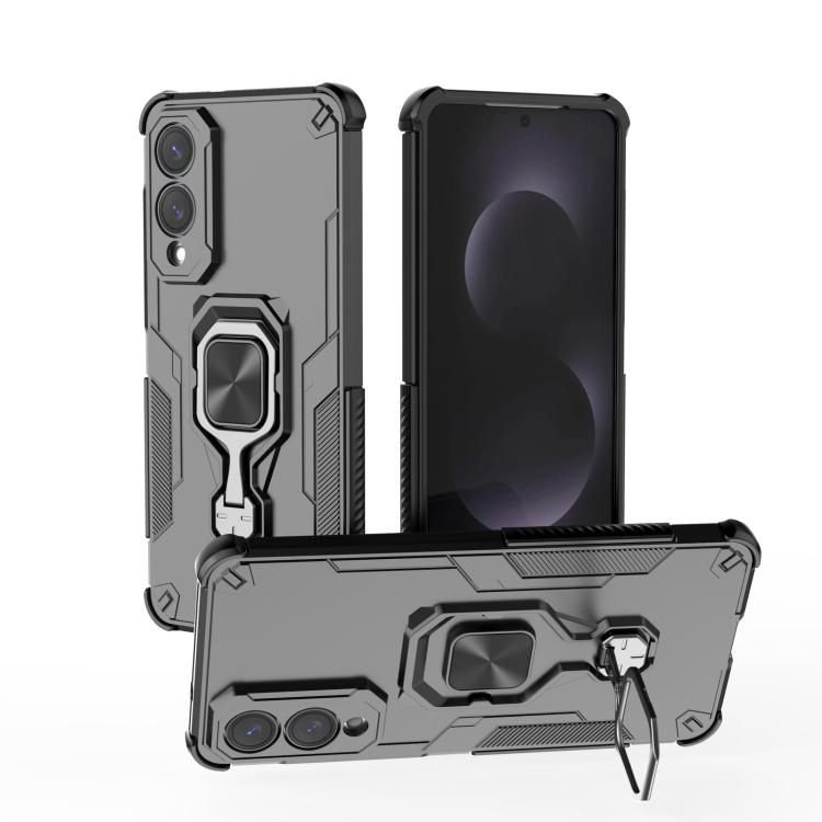

For Samsung Galaxy S25 Edge 5G Metal Kickstand TPU Hybrid PC Phone Case(Black)