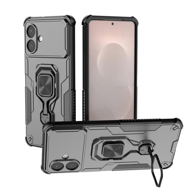 

For Samsung Galaxy S26 Edge 5G Metal Kickstand TPU Hybrid PC Phone Case(Black)