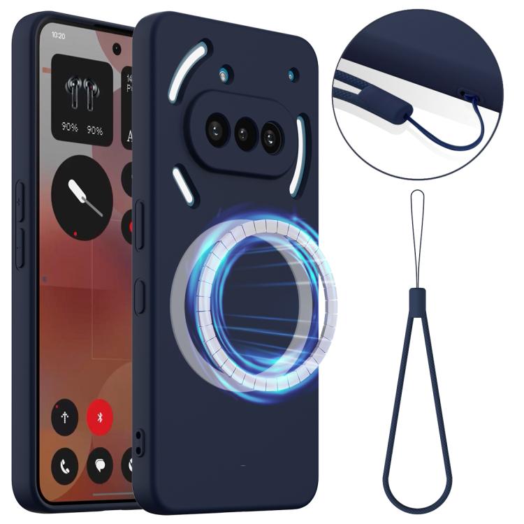 

For Nothing Phone 3a Shockproof Silicone Magsafe Phone Case(Navy Blue)