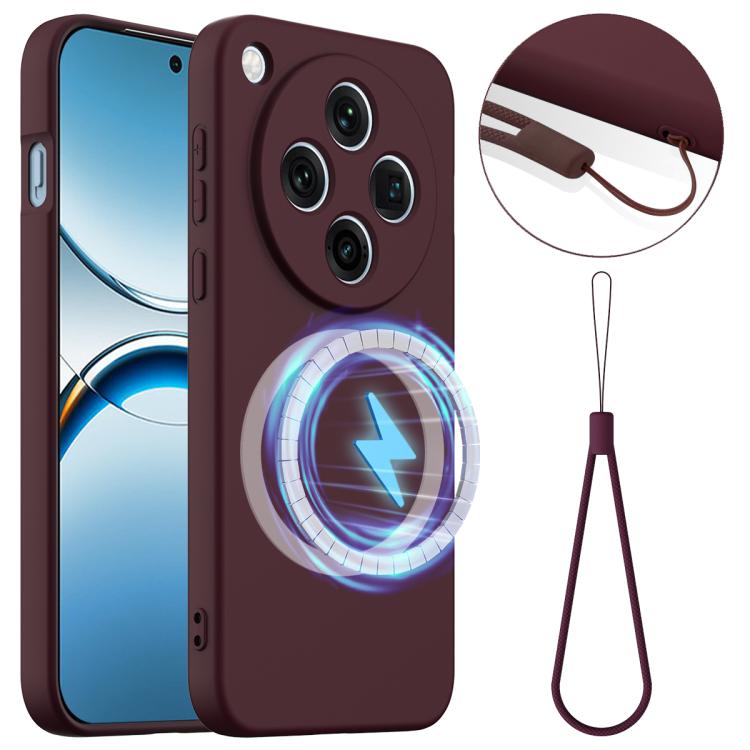 

For OPPO Find X8 Shockproof Silicone Magsafe Phone Case(Plum Color)