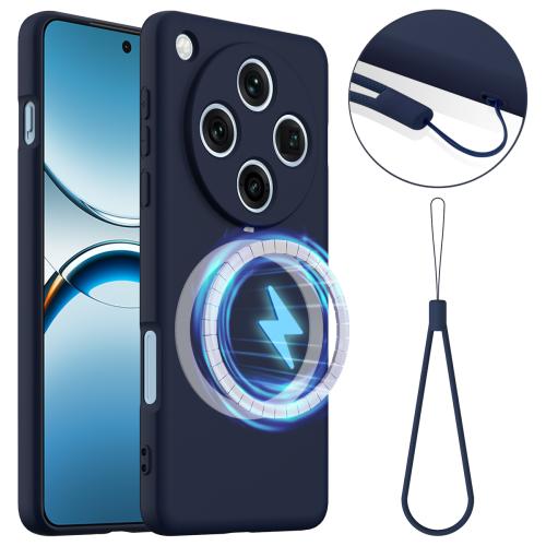 

For OPPO Find X8 Pro Shockproof Silicone Magsafe Phone Case(Navy Blue)
