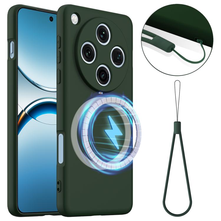 

For OPPO Find X8 Pro Shockproof Silicone Magsafe Phone Case(Dark Green)