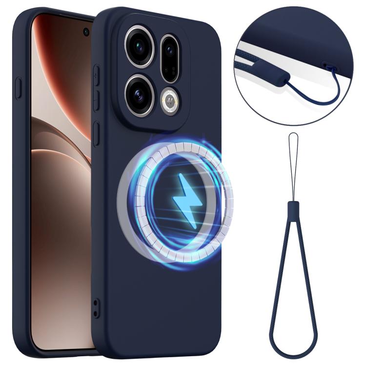 

For OPPO Find X9 Shockproof Silicone Magsafe Phone Case(Navy Blue)