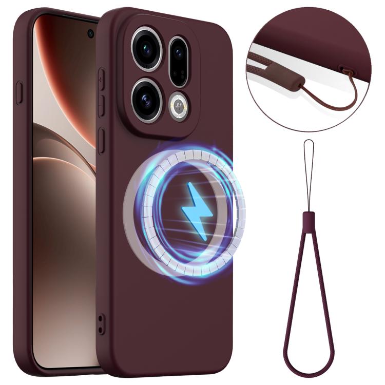 

For OPPO Find X9 Shockproof Silicone Magsafe Phone Case(Plum Color)