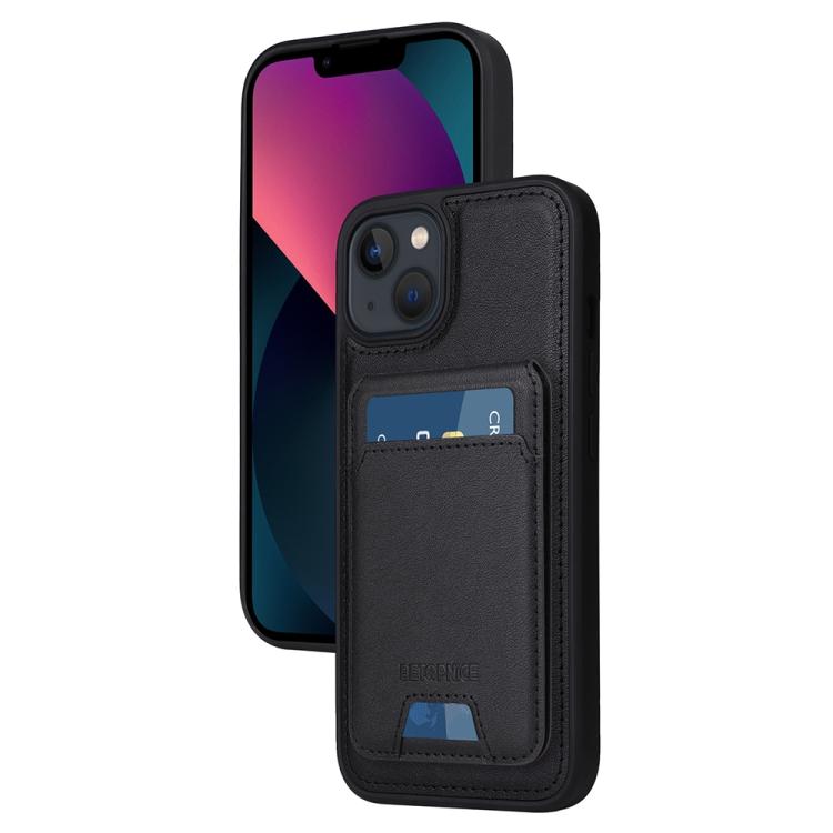 

For iPhone 14 / 13 BETOPNICE Vertical Flip Detachable MagSafe Wallet Phone Case(Black)