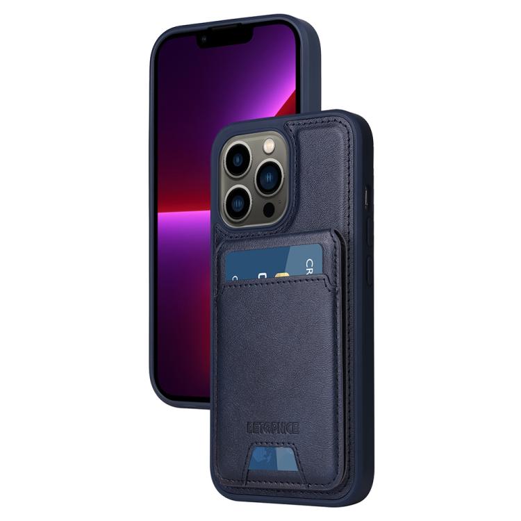 

For iPhone 13 Pro BETOPNICE Vertical Flip Detachable MagSafe Wallet Phone Case(Blue)