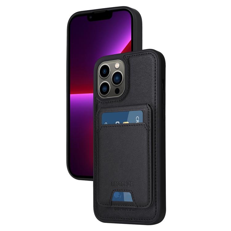 

For iPhone 13 Pro Max BETOPNICE Vertical Flip Detachable MagSafe Wallet Phone Case(Black)