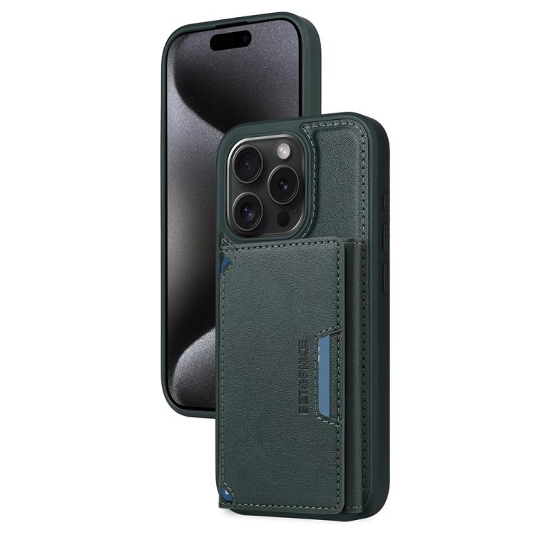 

For iPhone 15 Pro BETOPNICE Horizontal Flip Detachable MagSafe Wallet Phone Case(Green)