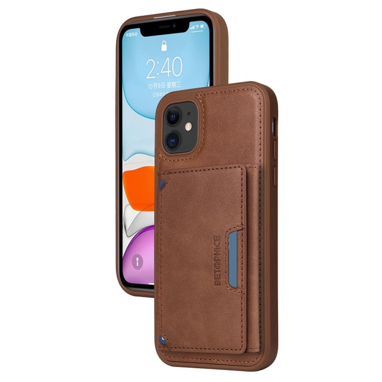 

For iPhone 11 BETOPNICE Horizontal Flip Detachable MagSafe Wallet Phone Case(Brown)