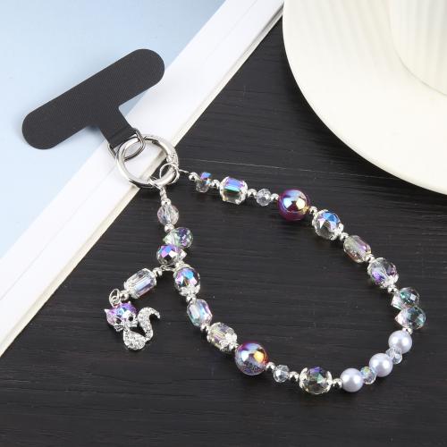 

Fox Crystal Chain Phone Anti-lost Short Lanyard(Purple)