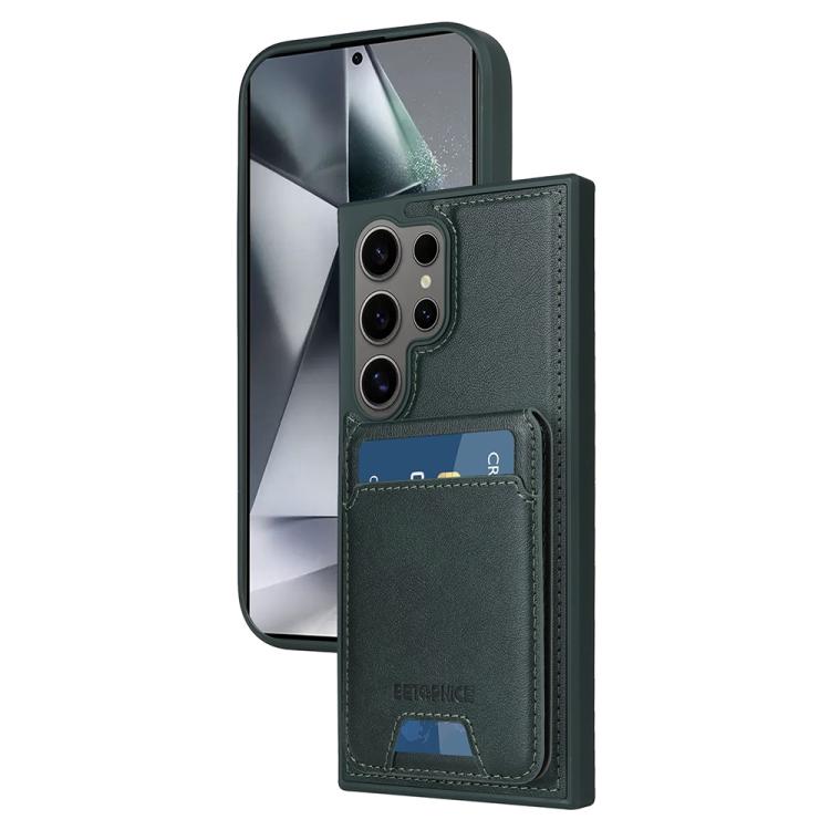 

For Samsung Galaxy S24 Ultra 5G BETOPNICE Vertical Flip Detachable MagSafe Wallet Phone Case(Green)