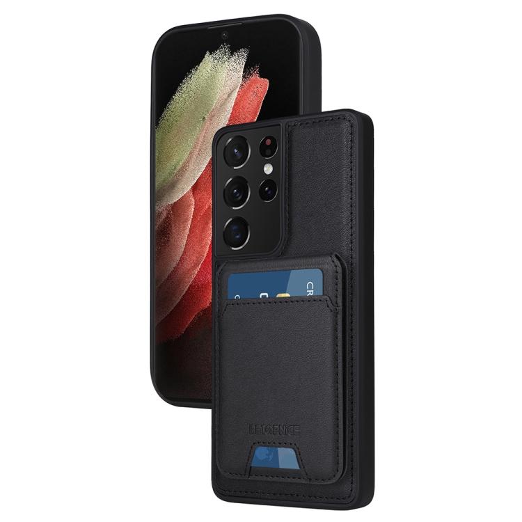 

For Samsung Galaxy S21 Ultra 5G BETOPNICE Vertical Flip Detachable MagSafe Wallet Phone Case(Black)