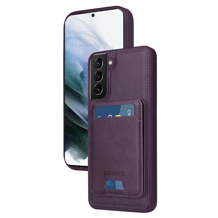 

For Samsung Galaxy S21+ 5G BETOPNICE Vertical Flip Detachable MagSafe Wallet Phone Case(Purple)