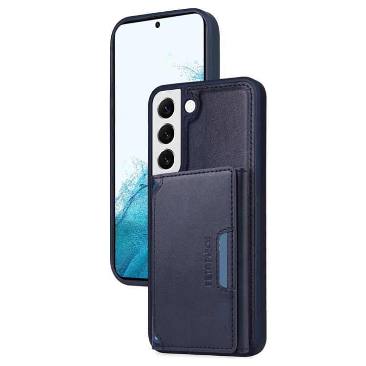

For Samsung Galaxy S22 5G BETOPNICE Horizontal Flip Detachable MagSafe Wallet Phone Case(Blue)