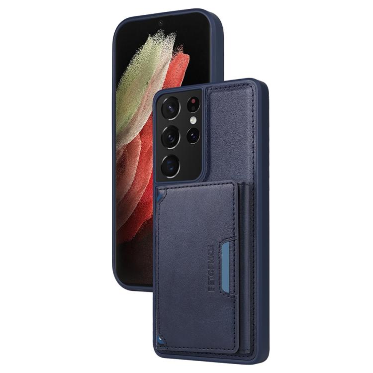 

For Samsung Galaxy S21 Ultra 5G BETOPNICE Horizontal Flip Detachable MagSafe Wallet Phone Case(Blue)
