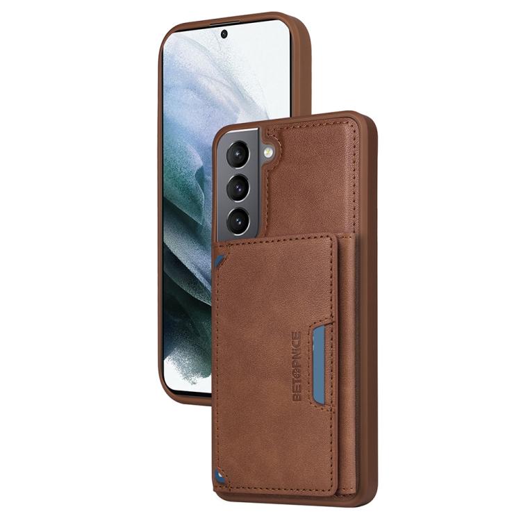 

For Samsung Galaxy S21 5G BETOPNICE Horizontal Flip Detachable MagSafe Wallet Phone Case(Brown)