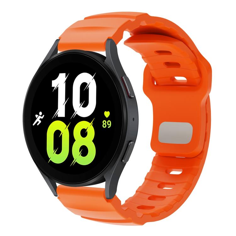 

22mm Solid Color Reverse Buckle Fluororubber Watch Band(Orange)