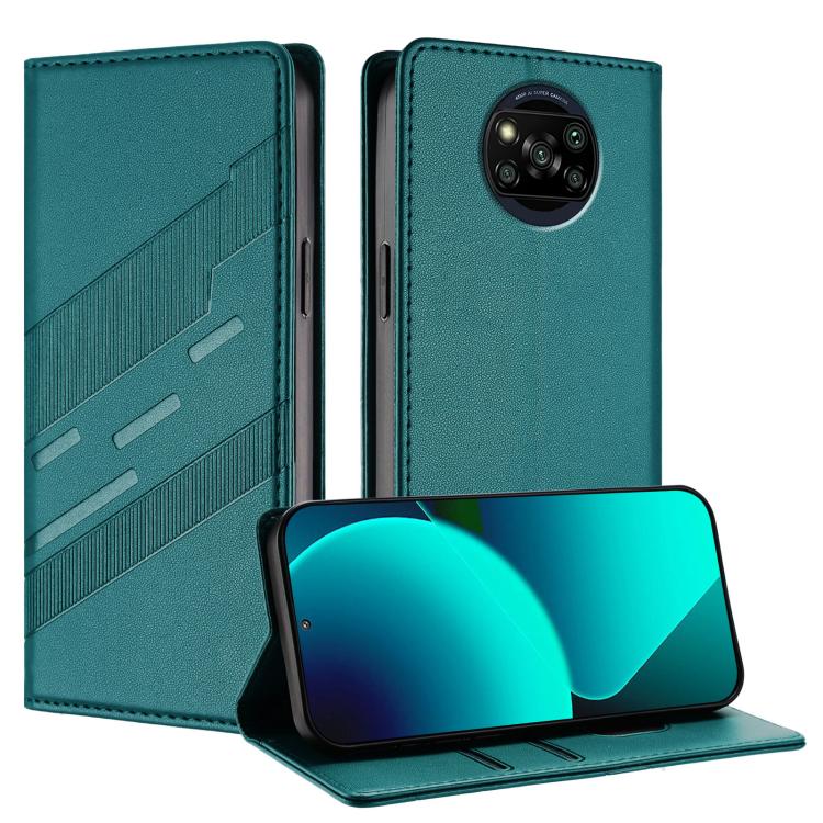 

For Xiaomi Poco X3 Pro / Poco X3 Embossed Multi-functional Wallet Retro Leather Phone Case(Dark Green)