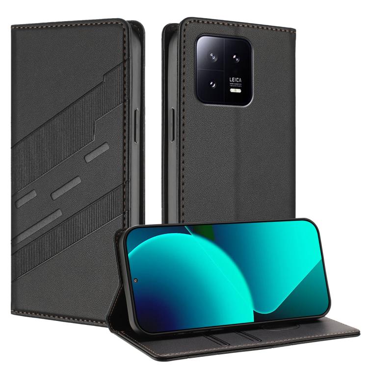 

For Xiaomi 13 5G Embossed Multi-functional Wallet Retro Leather Phone Case(Black)