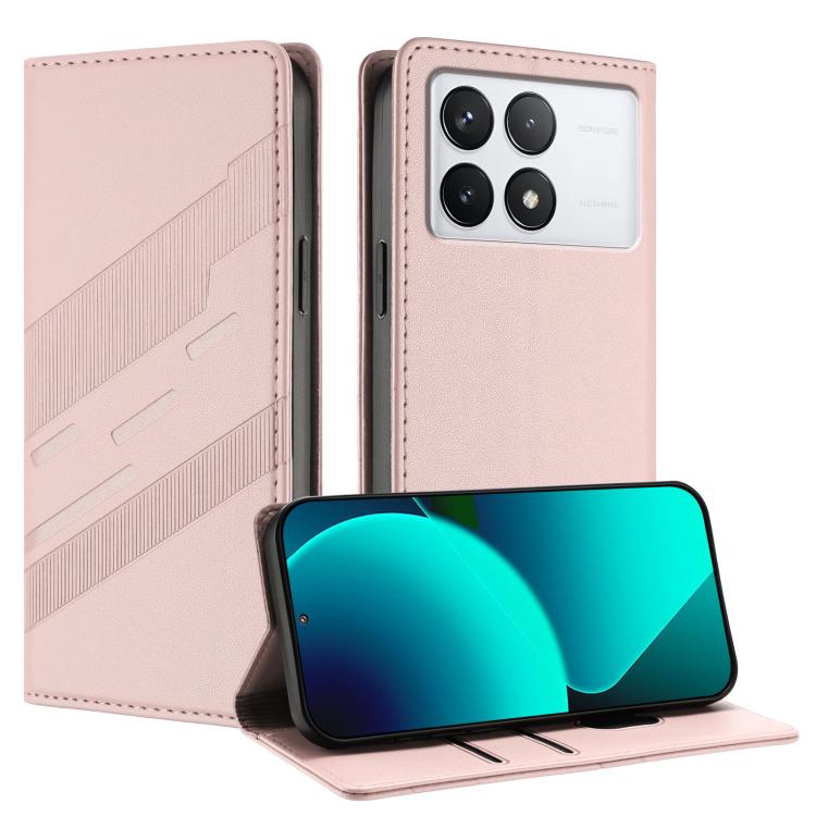 

For Xiaomi 14T 5G Global Embossed Multi-functional Wallet Retro Leather Phone Case(Pink)