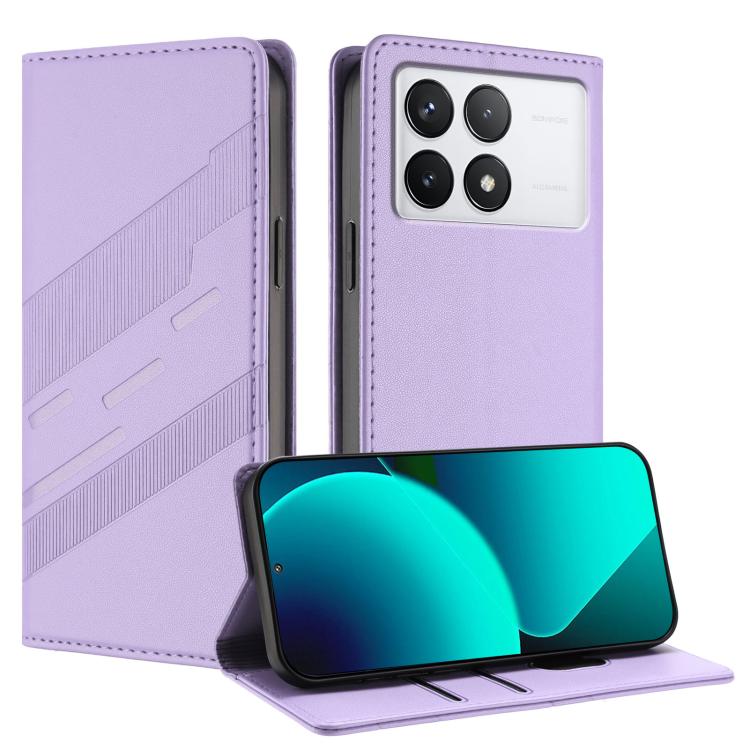 

For Xiaomi 14T 5G Global Embossed Multi-functional Wallet Retro Leather Phone Case(Light Purple)
