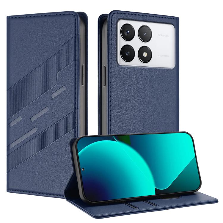 

For Xiaomi 14T 5G Global Embossed Multi-functional Wallet Retro Leather Phone Case(Dark Blue)