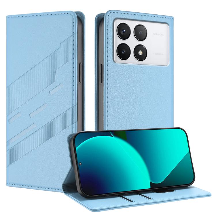 

For Xiaomi 14T Pro 5G Global Embossed Multi-functional Wallet Retro Leather Phone Case(Light Blue)
